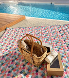 Small coastal basket colourful outdoor blanket