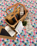 Small coastal basket colourful outdoor blanket